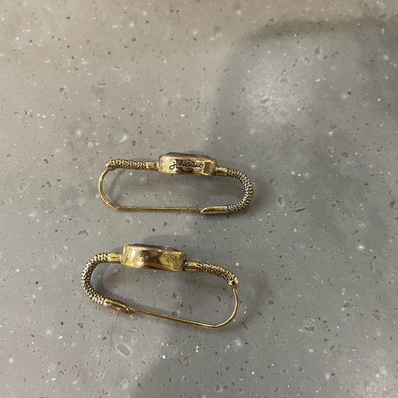 Purple and gold earrings - Picture 4 of 4